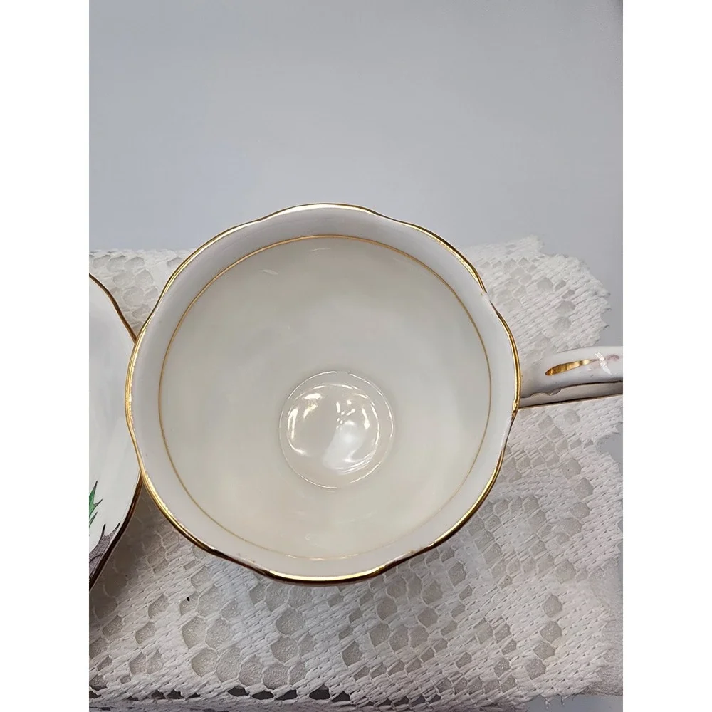 Royal Albert Flower of the‎ Month Dec Holly No 12 Bone China Tea Cup Saucer Set